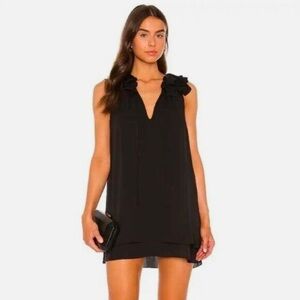 Amanda Uprichard Belle Ruffle V-Neck Mini Dress
Black Size Medium